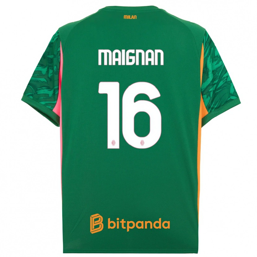 Danxen Hombre Camiseta Mike Maignan #16 Verde Naranja Rosa Portero Equipación 2025/26 La Camisa