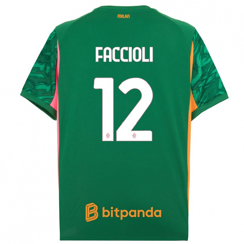 Danxen Hombre Camiseta Pietro Faccioli #12 Verde Naranja Rosa Portero Equipación 2025/26 La Camisa