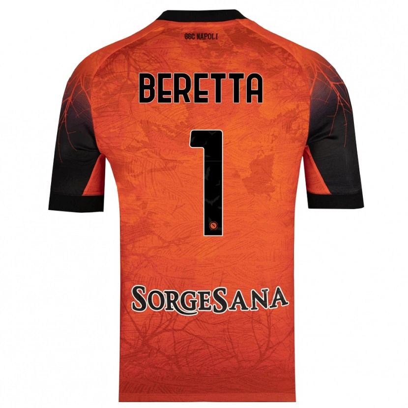 Danxen Hombre Camiseta Beatrice Beretta #1 Naranja Rojo Negro Portero Equipación 2025/26 La Camisa