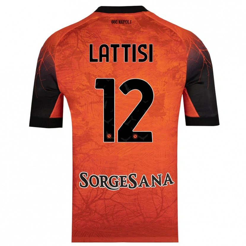 Danxen Hombre Camiseta Francesco Lattisi #12 Naranja Rojo Negro Portero Equipación 2025/26 La Camisa