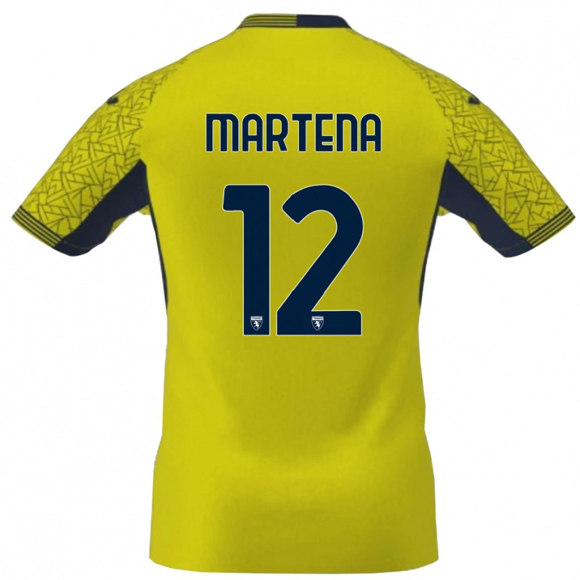 Danxen Hombre Camiseta Gabriele Martena #12 Amarillo Negro Portero Equipación 2025/26 La Camisa
