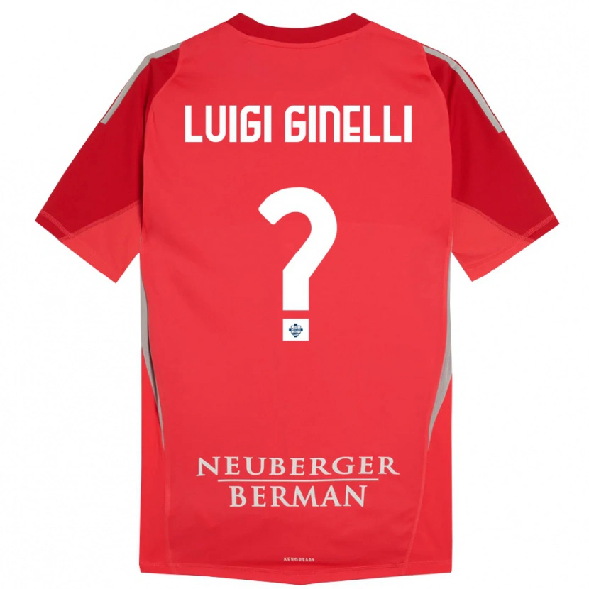 Danxen Hombre Camiseta Lorenzo Luigi Ginelli #0 Rojo Gris Portero Equipación 2025/26 La Camisa