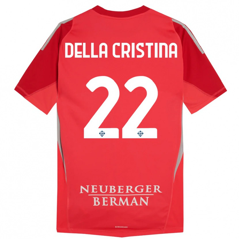 Danxen Hombre Camiseta Stefano Della Cristina #22 Rojo Gris Portero Equipación 2025/26 La Camisa