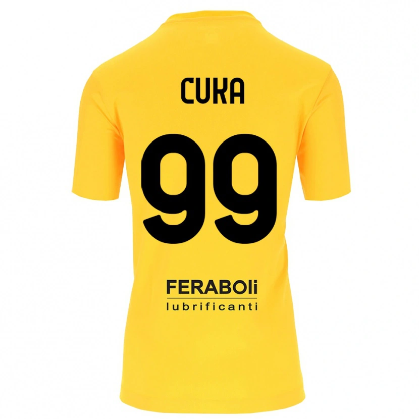 Danxen Hombre Camiseta Samuel Cuka #99 Amarillo Negro Portero Equipación 2025/26 La Camisa