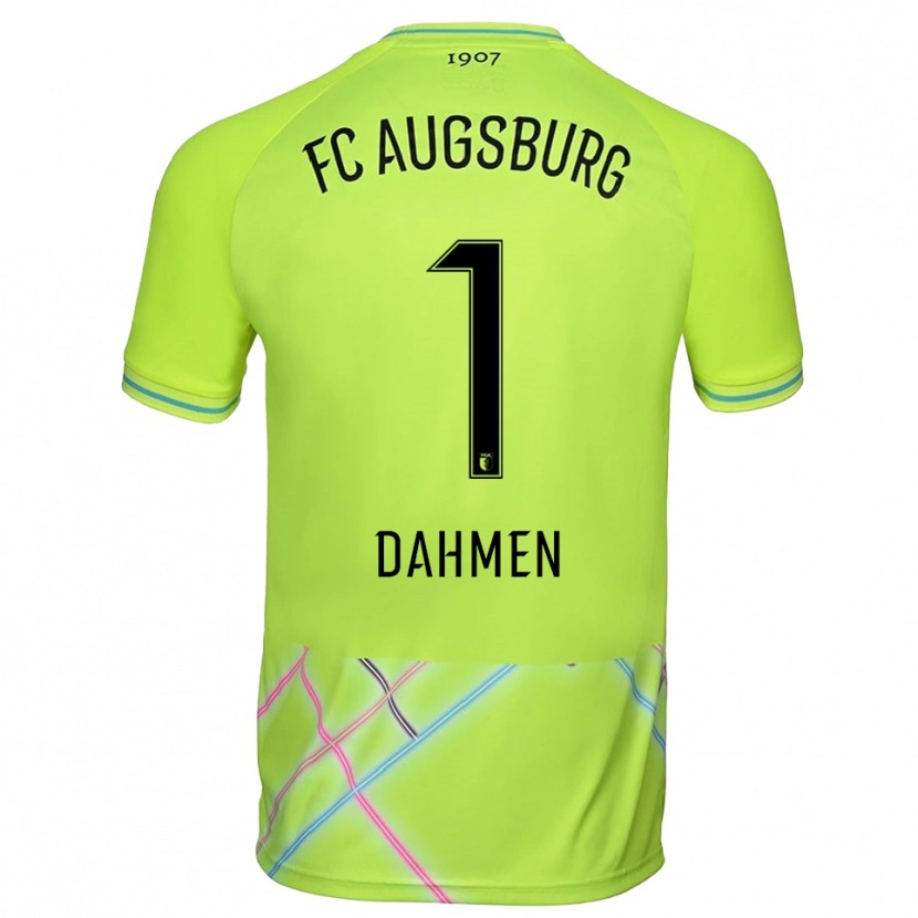Danxen Hombre Camiseta Finn Dahmen #1 Verde Amarillo Negro Portero Equipación 2025/26 La Camisa