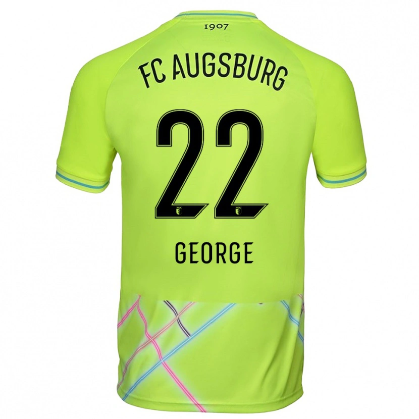 Danxen Hombre Camiseta Noah George #22 Verde Amarillo Negro Portero Equipación 2025/26 La Camisa
