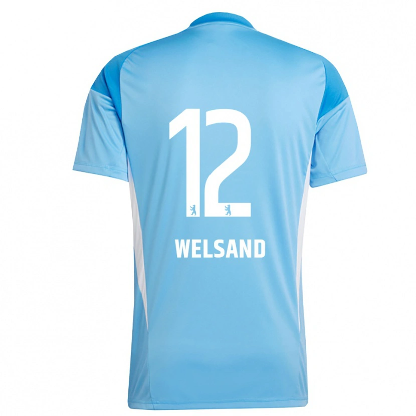 Danxen Hombre Camiseta Oskar Welsand #12 Azul Negro Portero Equipación 2025/26 La Camisa