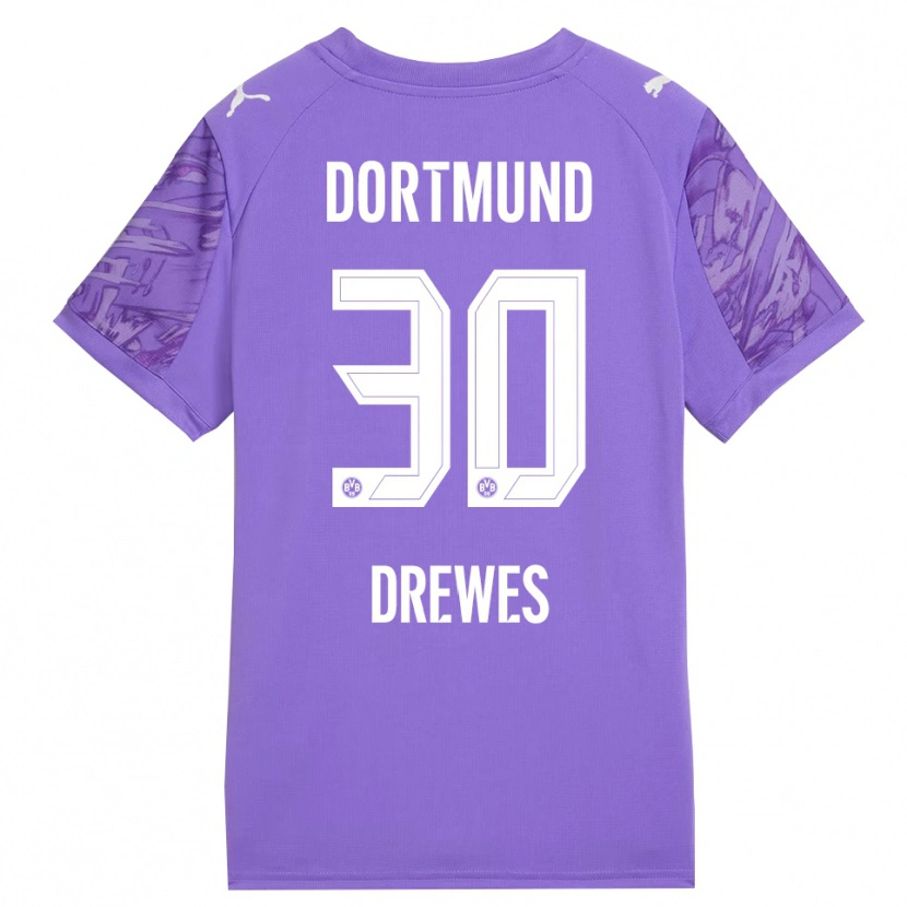 Danxen Hombre Camiseta Patrick Drewes #30 Lila Blanco Portero Equipación 2025/26 La Camisa