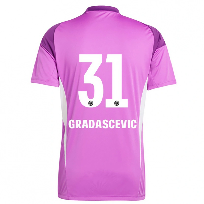 Danxen Hombre Camiseta Meris Gradascevic #31 Lila Blanco Portero Equipación 2025/26 La Camisa