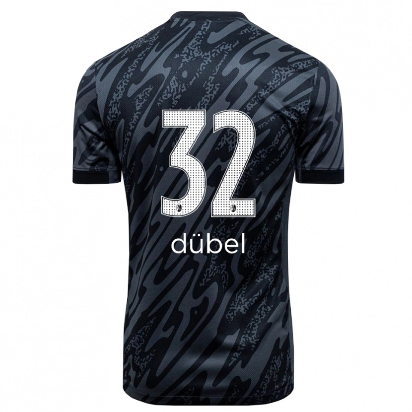 Danxen Hombre Camiseta Sarah-Lisa Dübel #32 Negro Blanco Portero Equipación 2025/26 La Camisa