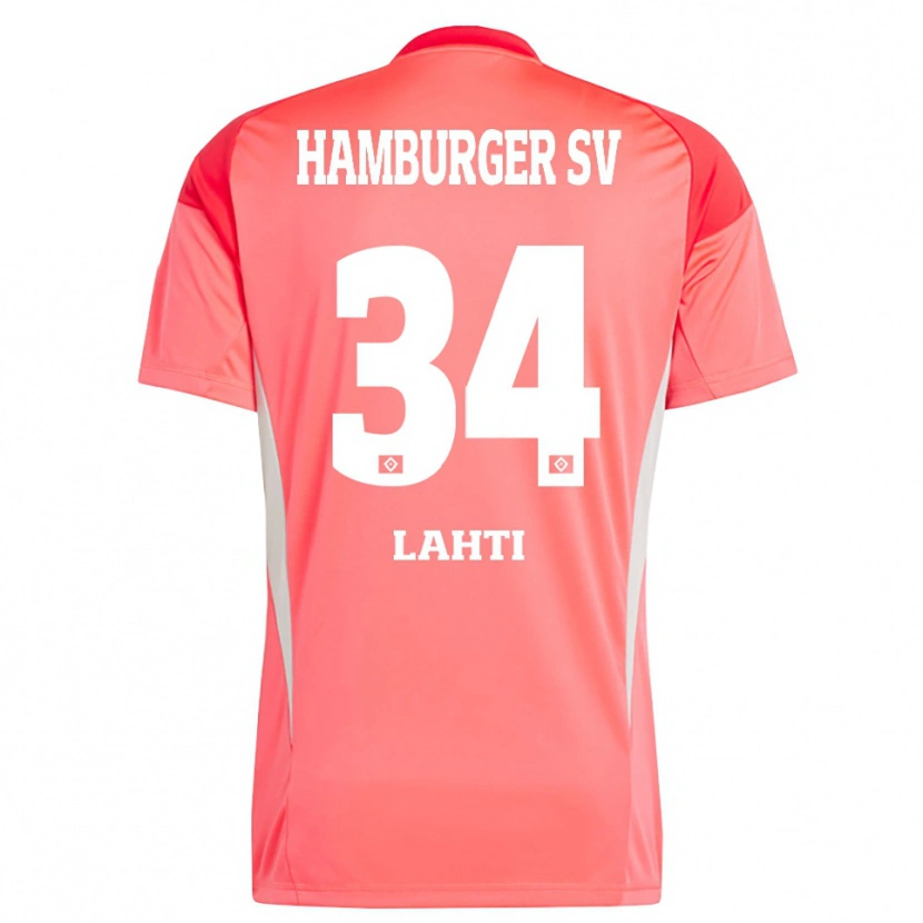 Danxen Hombre Camiseta Elias Lahti #34 Naranja Rojo Portero Equipación 2025/26 La Camisa