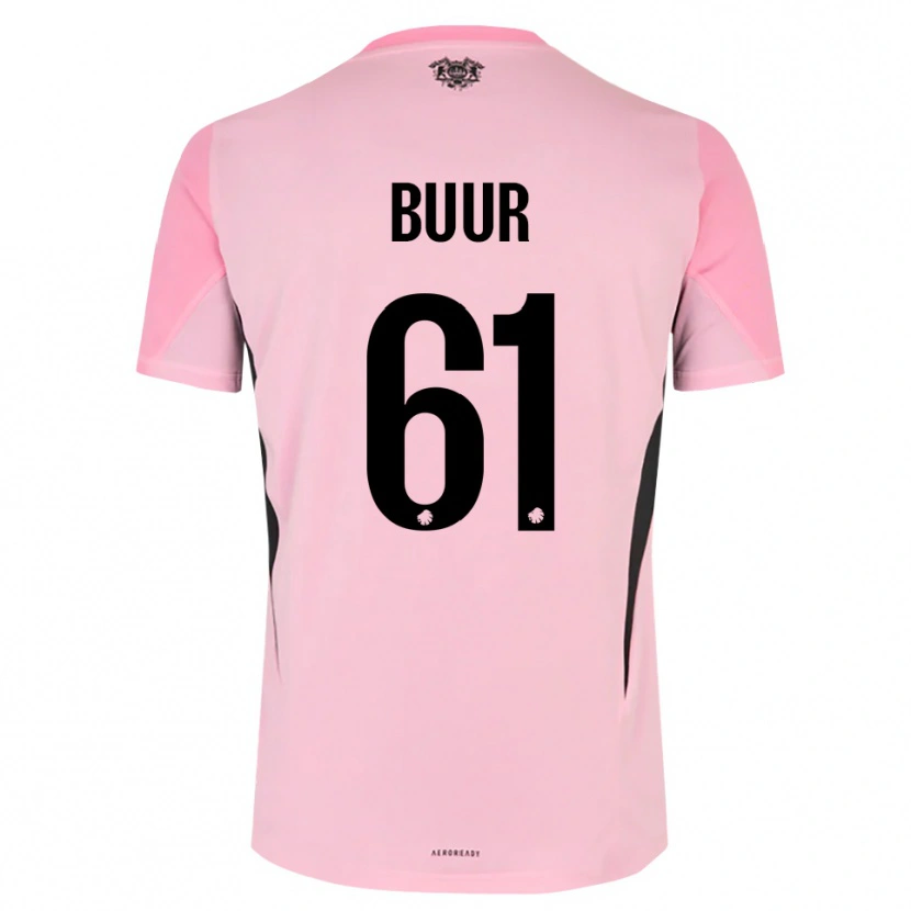 Danxen Hombre Camiseta Oscar Buur #61 Negro Rosa Portero Equipación 2025/26 La Camisa