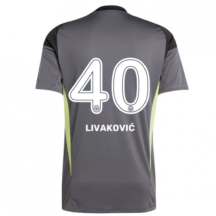 Danxen Hombre Camiseta Dominik Livakovic #40 Gris Tenue Negro Portero Equipación 2025/26 La Camisa