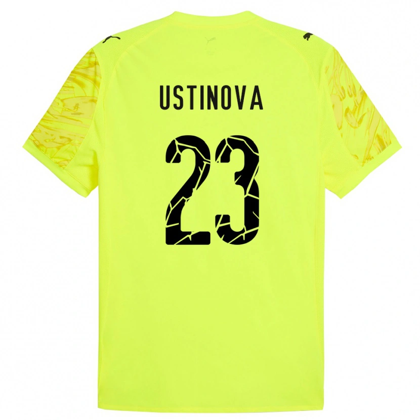 Danxen Hombre Camiseta Liudmyla Ustinova #23 Verde Amarillo Portero Equipación 2025/26 La Camisa
