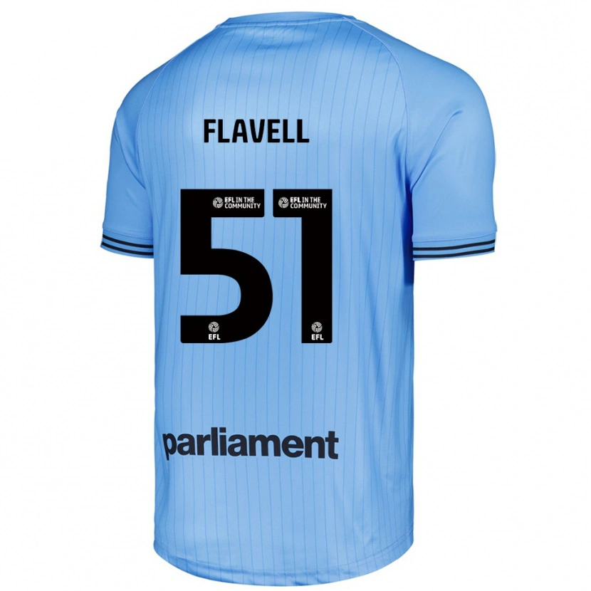 Danxen Mujer Camiseta Kieren Flavell #51 Azul Claro Cielo Portero Equipación 2025/26 La Camisa