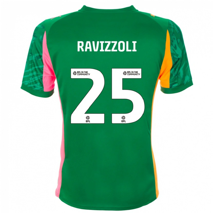Danxen Mujer Camiseta Franco Ravizzoli #25 Naranja Verde Portero Equipación 2025/26 La Camisa
