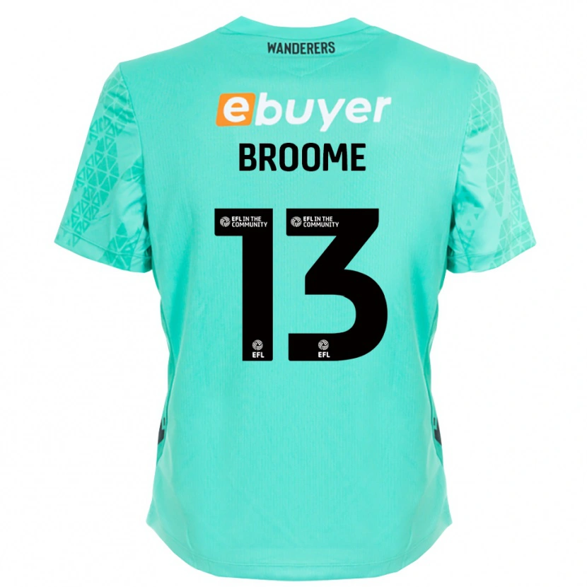 Danxen Mujer Camiseta Nathan Broome #13 Negro Aqua Portero Equipación 2025/26 La Camisa