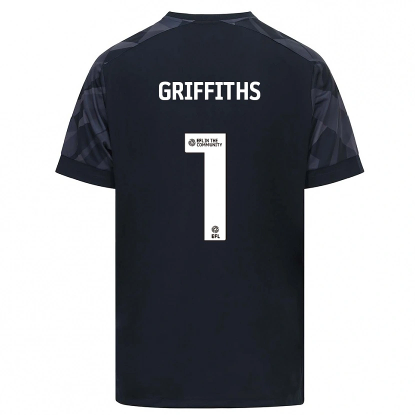 Danxen Mujer Camiseta Ewan Griffiths #1 Blanco Negro Portero Equipación 2025/26 La Camisa