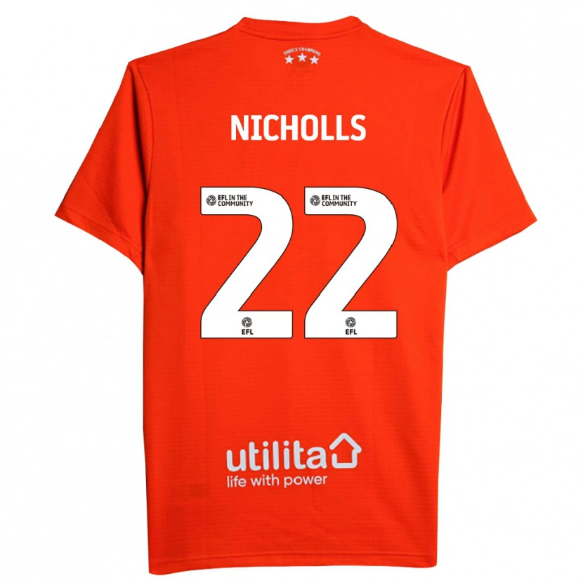 Danxen Mujer Camiseta Lee Nicholls #22 Blanco Rojo Portero Equipación 2025/26 La Camisa