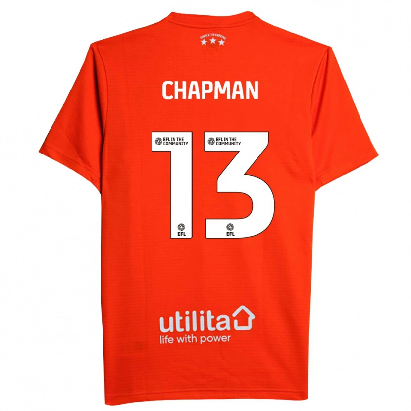 Danxen Mujer Camiseta Jacob Chapman #13 Blanco Rojo Portero Equipación 2025/26 La Camisa