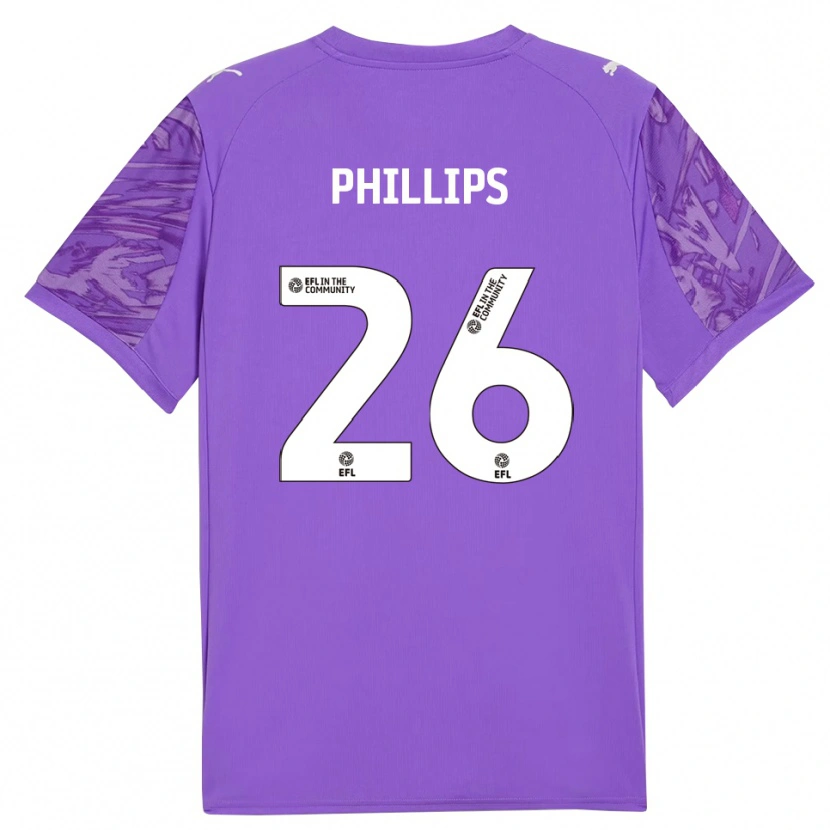 Danxen Mujer Camiseta Noah Phillips #26 Morado Oscuro Portero Equipación 2025/26 La Camisa