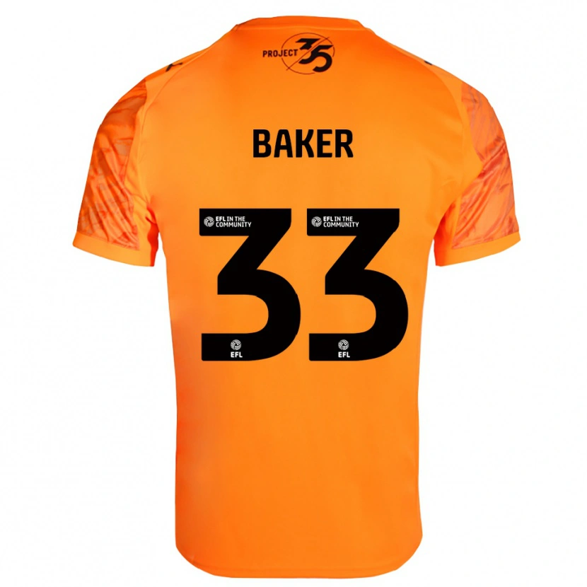 Danxen Mujer Camiseta Zak Baker #33 Negro Naranja Portero Equipación 2025/26 La Camisa