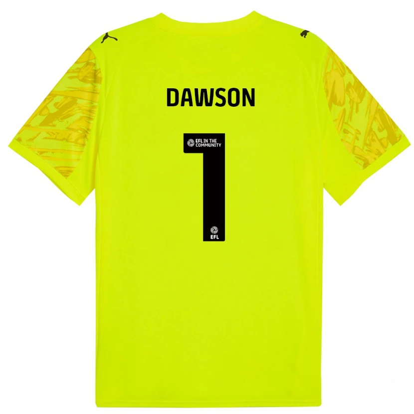 Danxen Mujer Camiseta Cameron Dawson #1 Verde Fluorescente Negro Portero Equipación 2025/26 La Camisa