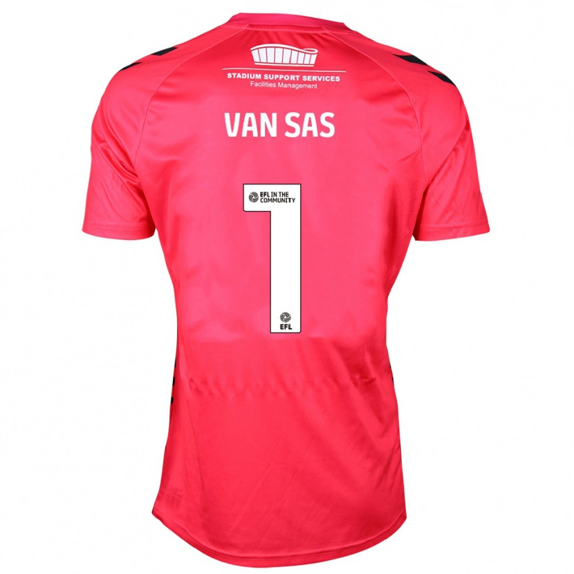 Danxen Mujer Camiseta Mikki van Sas #1 Blanco Rojo Portero Equipación 2025/26 La Camisa