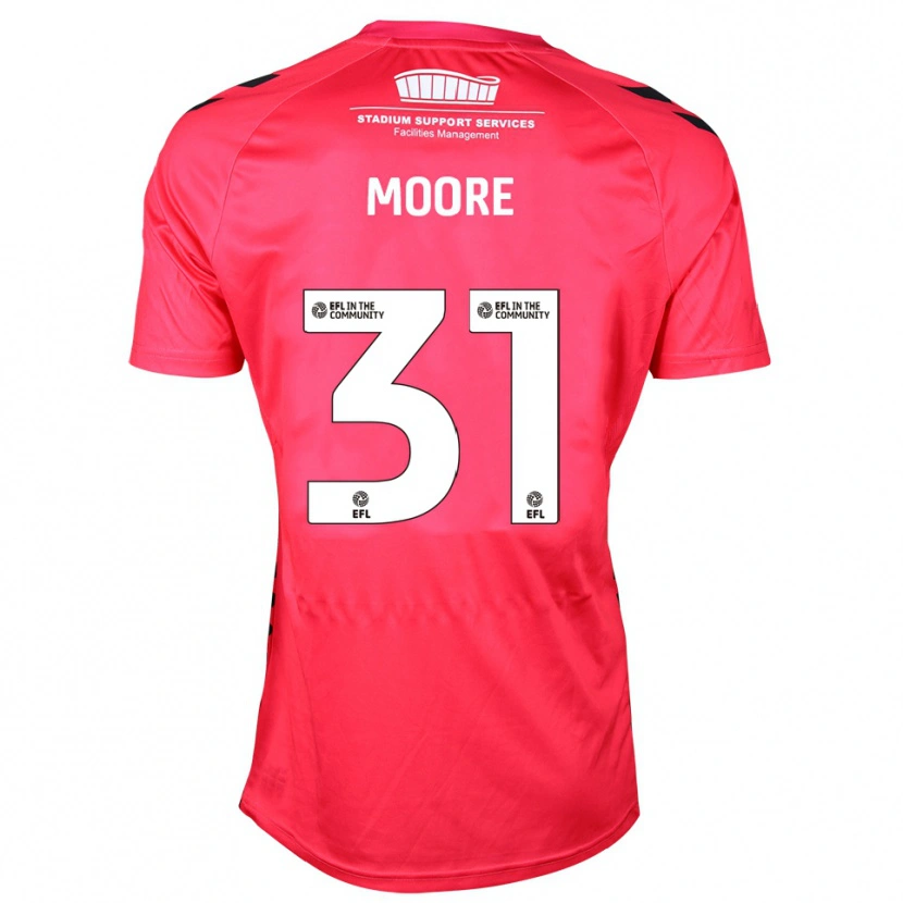 Danxen Mujer Camiseta Stuart Moore #31 Blanco Rojo Portero Equipación 2025/26 La Camisa