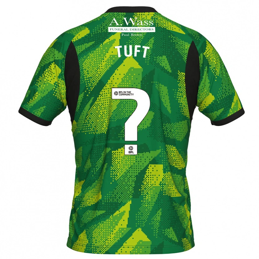 Danxen Mujer Camiseta Jacob Tuft #0 Verde Negro Portero Equipación 2025/26 La Camisa