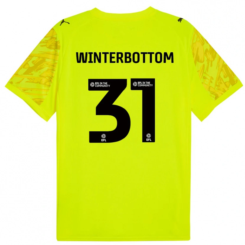 Danxen Mujer Camiseta Ben Winterbottom #31 Negro Amarillo Portero Equipación 2025/26 La Camisa