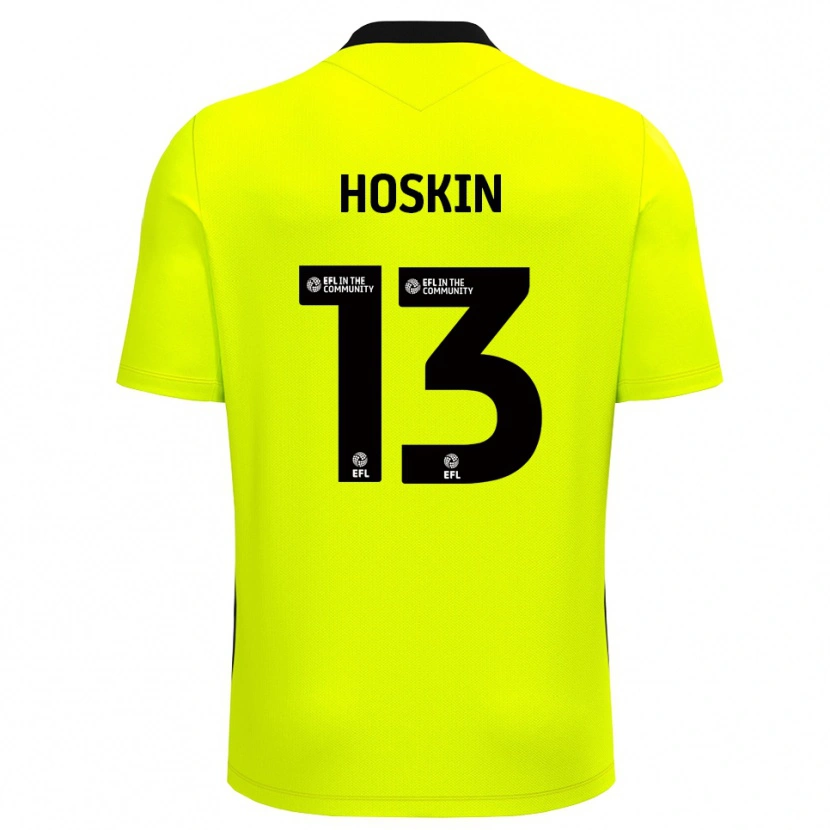 Danxen Mujer Camiseta Owen Hoskin #13 Negro Amarillo Portero Equipación 2025/26 La Camisa