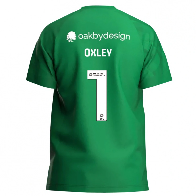 Danxen Mujer Camiseta Mark Oxley #1 Verde Blanco Portero Equipación 2025/26 La Camisa
