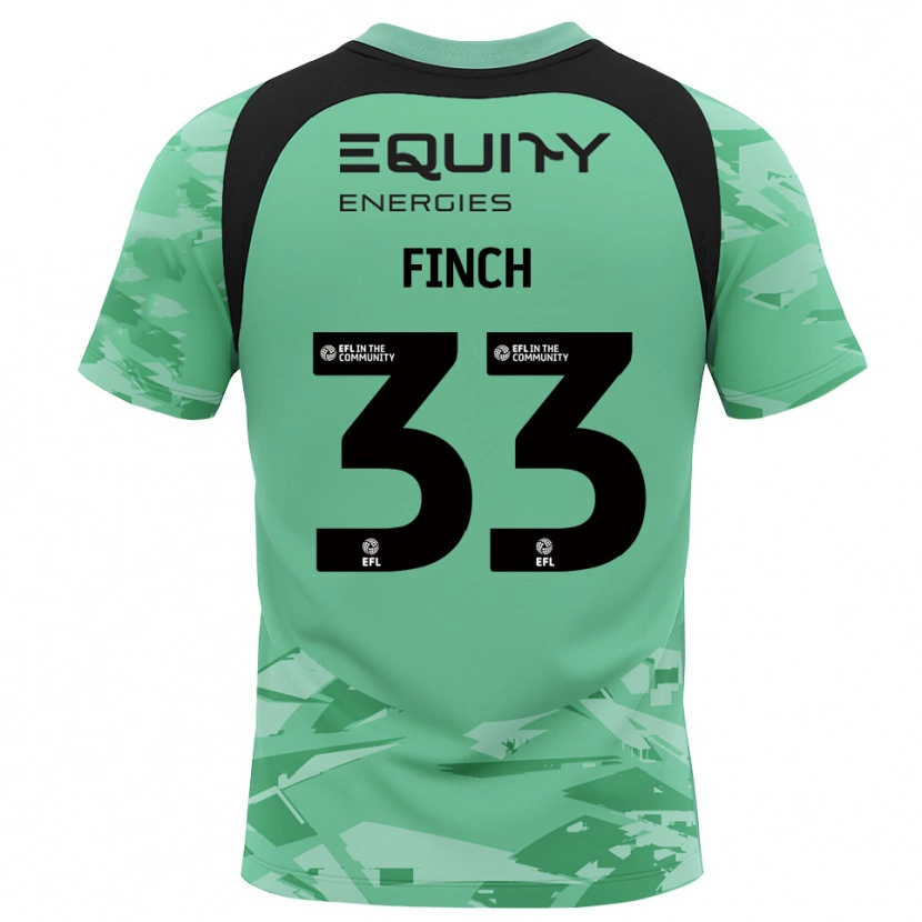 Danxen Mujer Camiseta Tom Finch #33 Negro Verde Claro Glack Portero Equipación 2025/26 La Camisa