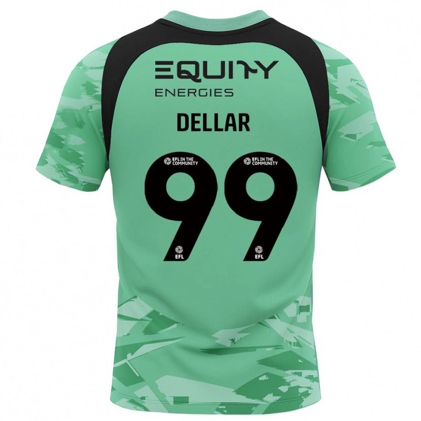 Danxen Mujer Camiseta Megan Dellar #99 Negro Verde Claro Glack Portero Equipación 2025/26 La Camisa