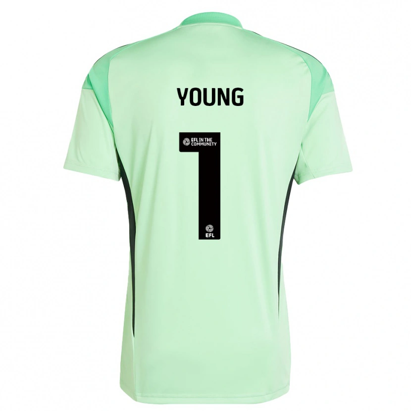 Danxen Mujer Camiseta Matthew Young #1 Negro Verde Claro Portero Equipación 2025/26 La Camisa