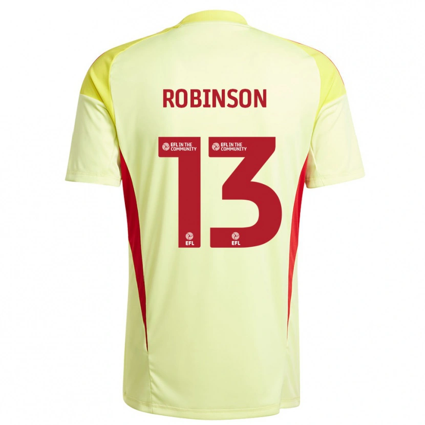 Danxen Mujer Camiseta Anton Robinson #13 Amarillo Pálido Portero Equipación 2025/26 La Camisa