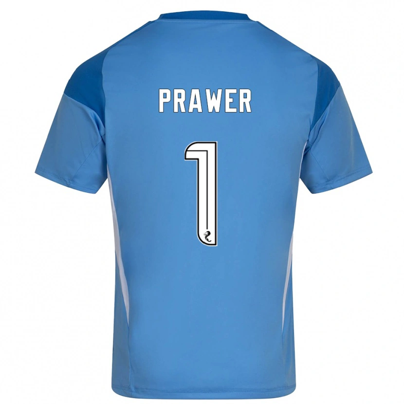 Danxen Mujer Camiseta Anna Prawer #1 Blanco Azul Portero Equipación 2025/26 La Camisa