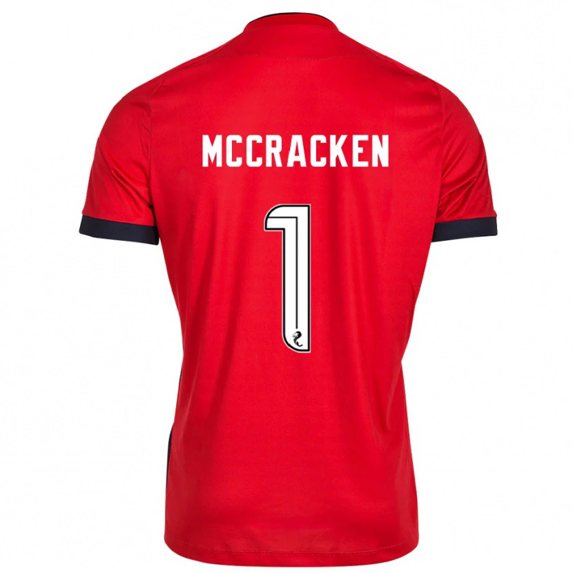 Danxen Mujer Camiseta Jon McCracken #1 Blanco Rojo Portero Equipación 2025/26 La Camisa