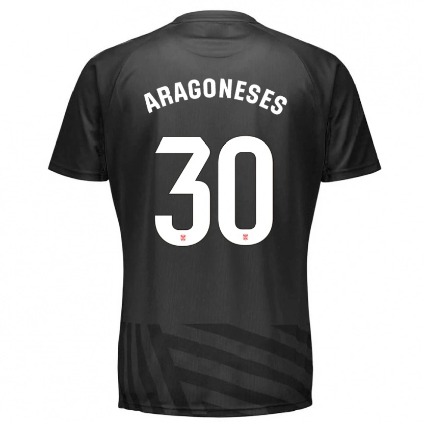 Danxen Mujer Camiseta Sergio Aragoneses #30 Gris Negro Portero Equipación 2025/26 La Camisa
