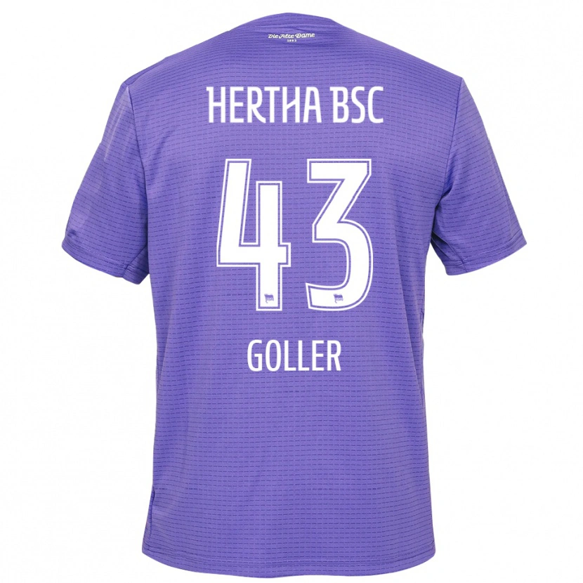 Danxen Mujer Camiseta Tim Goller #43 Blanco Púrpura Portero Equipación 2025/26 La Camisa
