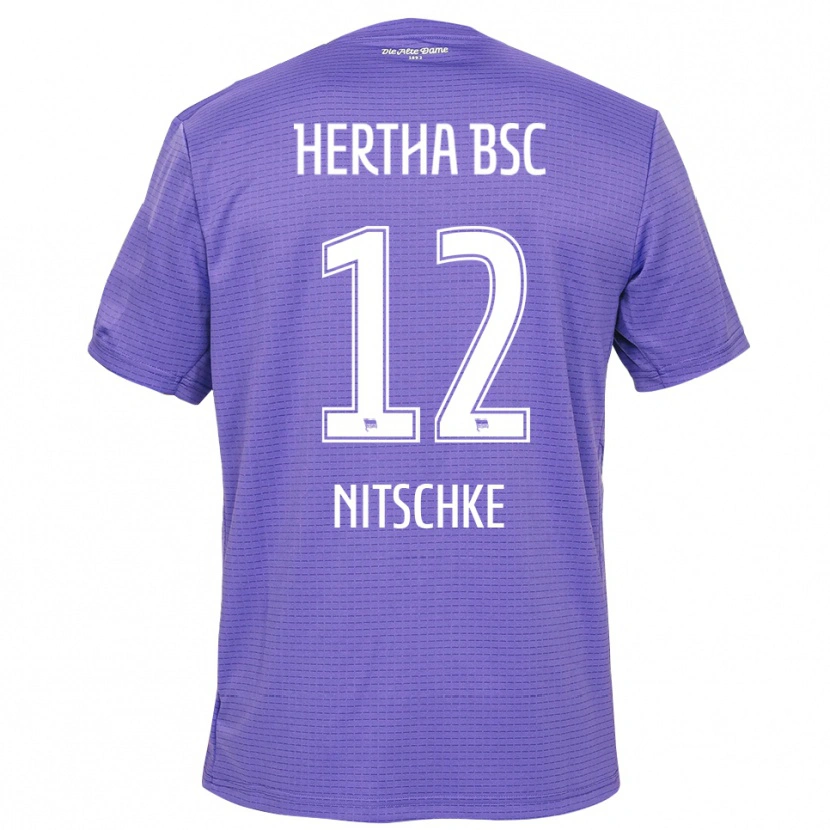 Danxen Mujer Camiseta Til Nitschke #12 Blanco Púrpura Portero Equipación 2025/26 La Camisa