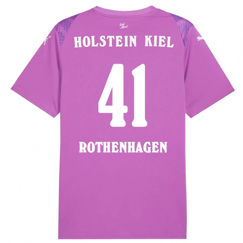 Danxen Mujer Camiseta Lio Rothenhagen #41 Blanco Púrpura Portero Equipación 2025/26 La Camisa