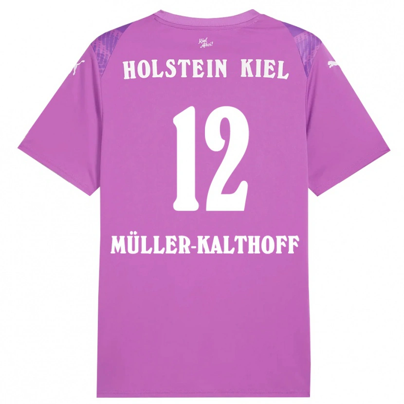 Danxen Mujer Camiseta Henrie Müller-Kalthoff #12 Blanco Púrpura Portero Equipación 2025/26 La Camisa