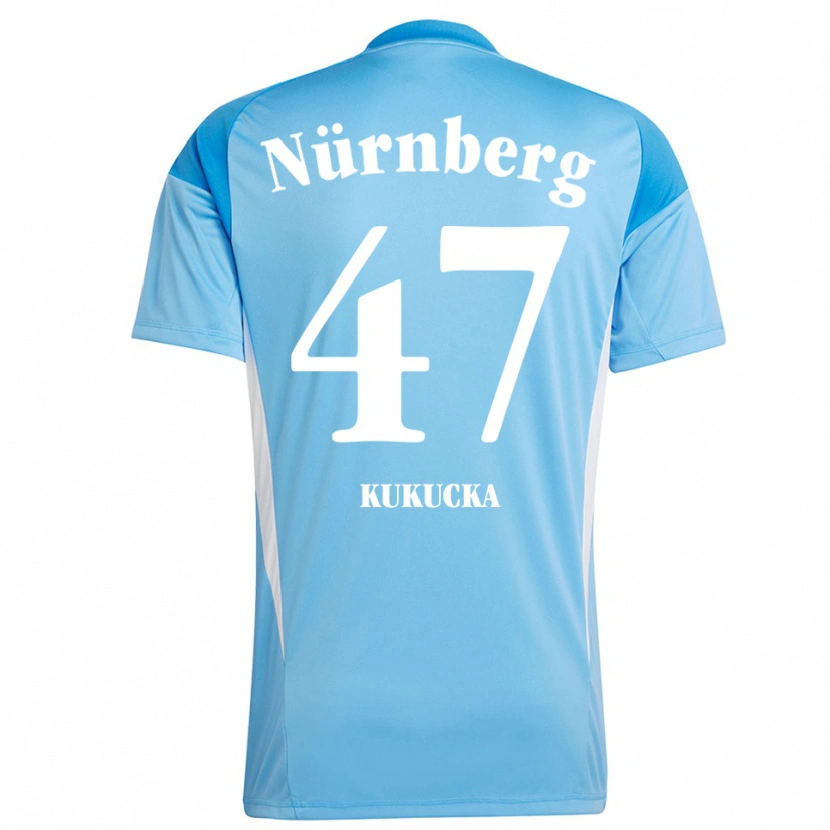 Danxen Mujer Camiseta Michal Kukucka #47 Azul Cielo Blanco Portero Equipación 2025/26 La Camisa