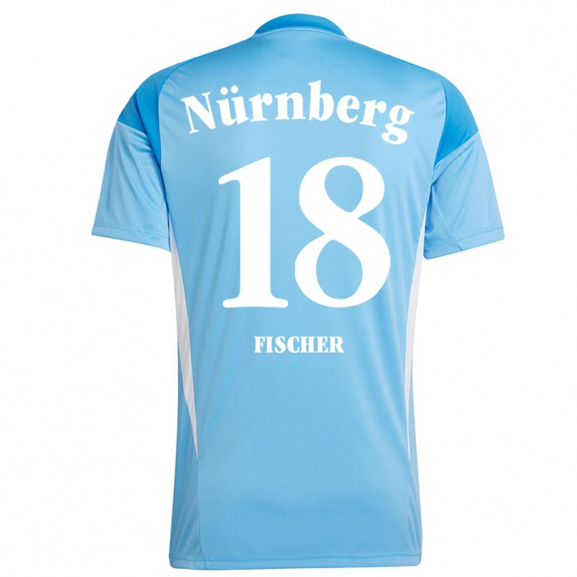Danxen Mujer Camiseta Jonas Fischer #18 Azul Cielo Blanco Portero Equipación 2025/26 La Camisa