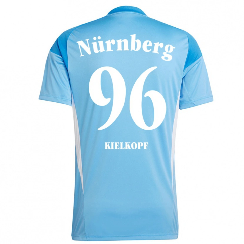Danxen Mujer Camiseta Felix Kielkopf #96 Azul Cielo Blanco Portero Equipación 2025/26 La Camisa