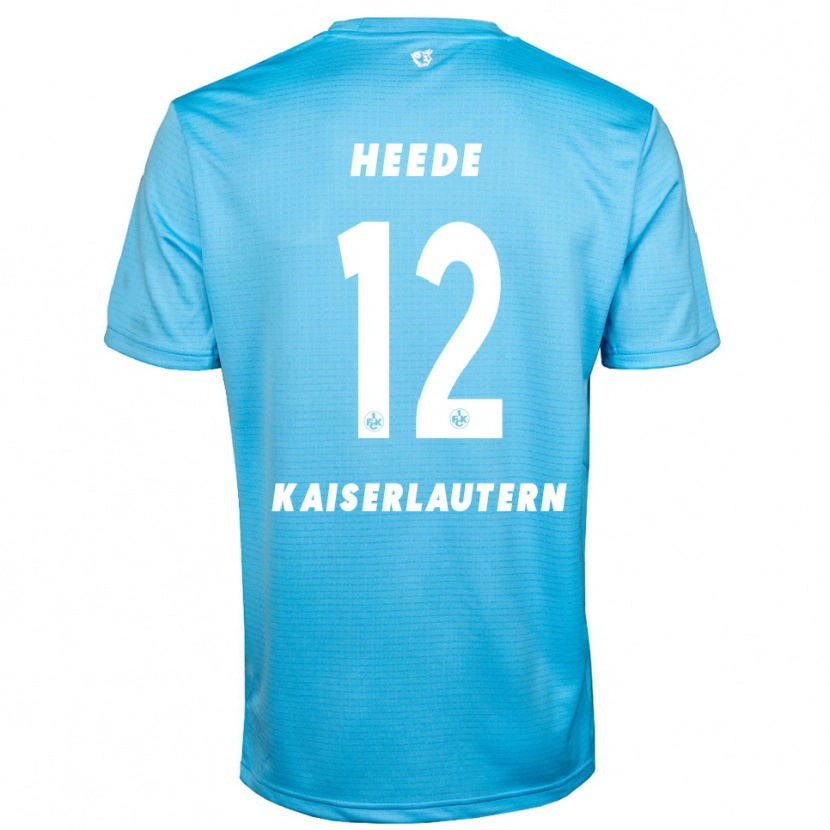 Danxen Mujer Camiseta Jannis Heede #12 Azul Cielo Blanco Portero Equipación 2025/26 La Camisa