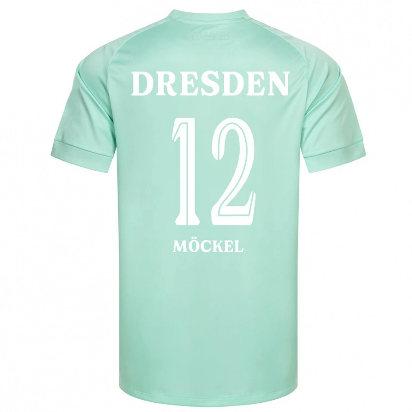 Danxen Mujer Camiseta Richard Möckel #12 Blanco Verde Claro Portero Equipación 2025/26 La Camisa