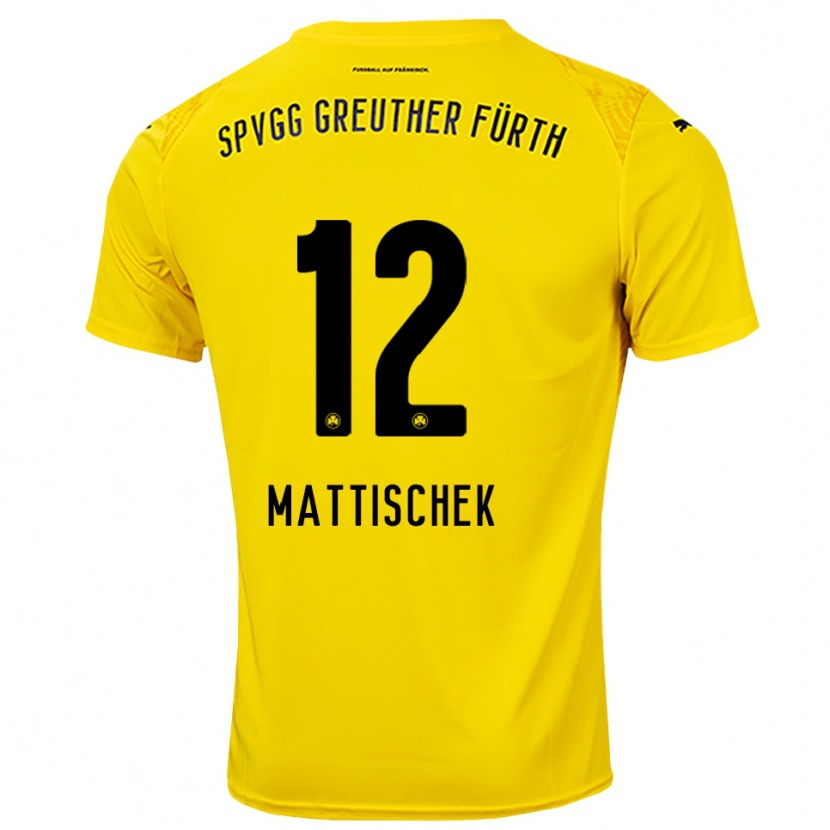 Danxen Mujer Camiseta Jakob Mattischek #12 Negro Amarillo Portero Equipación 2025/26 La Camisa